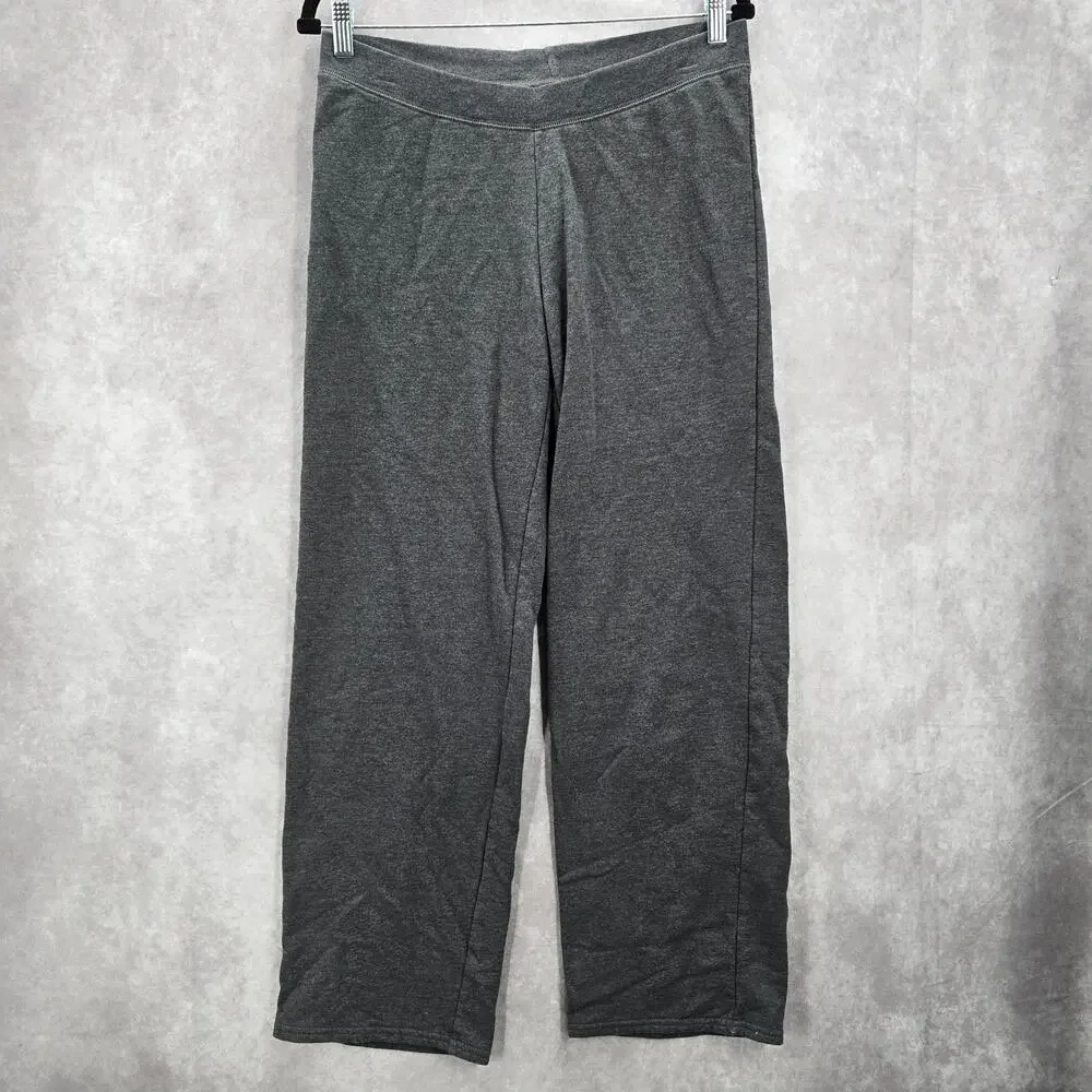 Hanes‎ Eco Smart Gray Pullon Wide Straight Leg Trousers Joggers Pants S Small